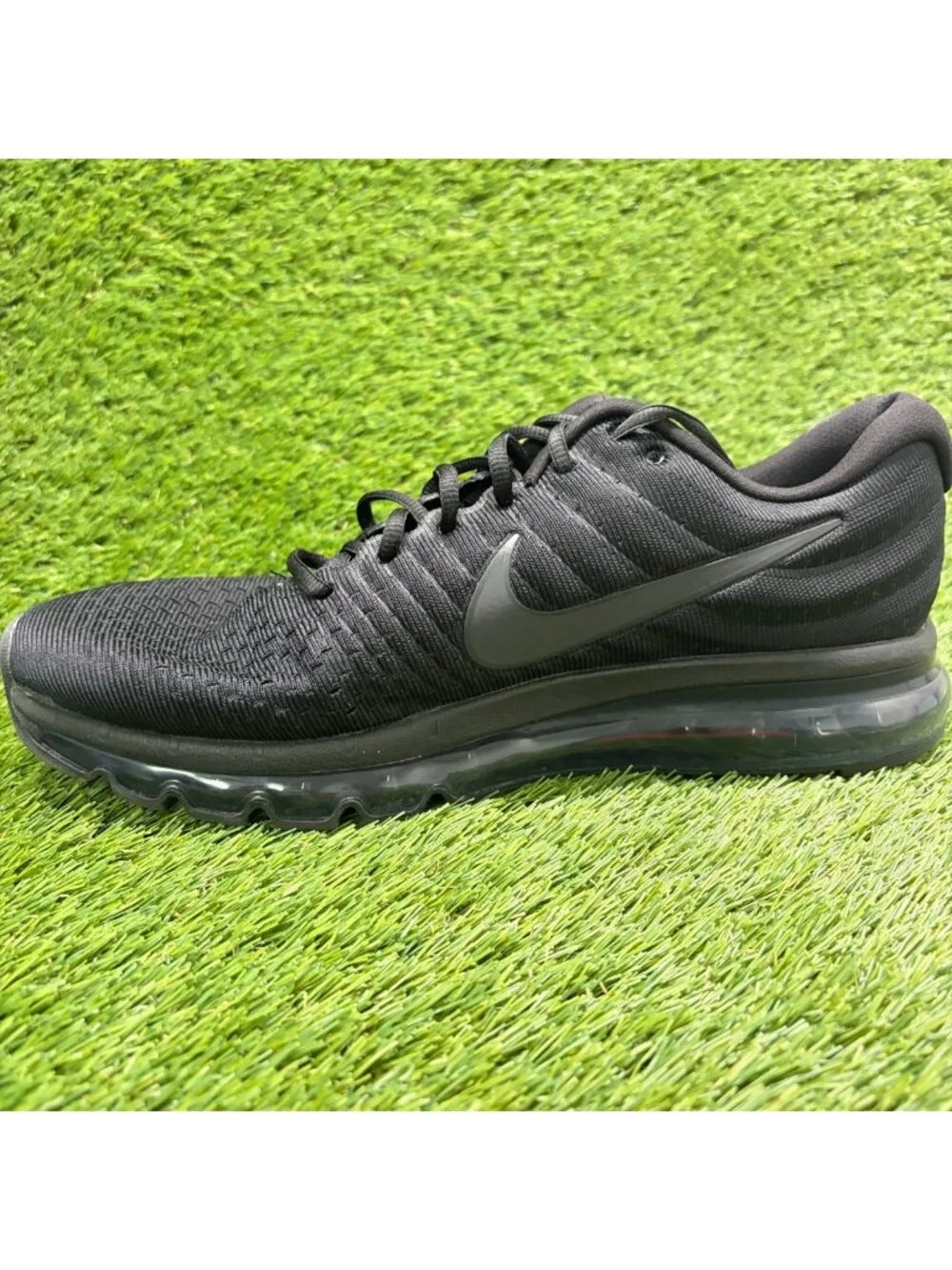 Nike Air Max 2017 Mens Size 12.5 Triple Black Athletic Running Shoes Sneakers